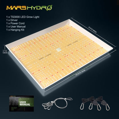 MARS HYDRO TS3000 450W FULL SPECTRUM LED GROW LIGHT FOR HYDROPONICS